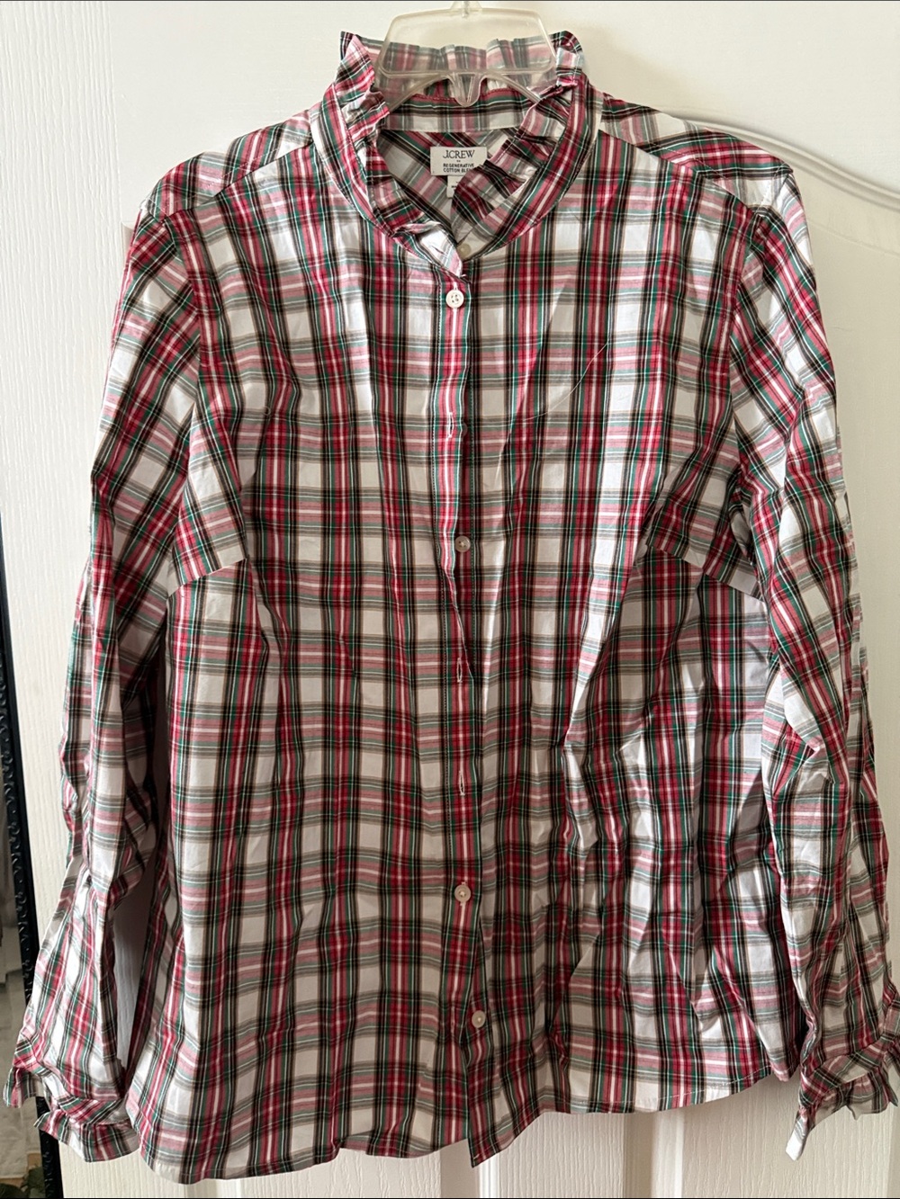 J. Crew Red, Green & White Plaid Button-Down Shirt